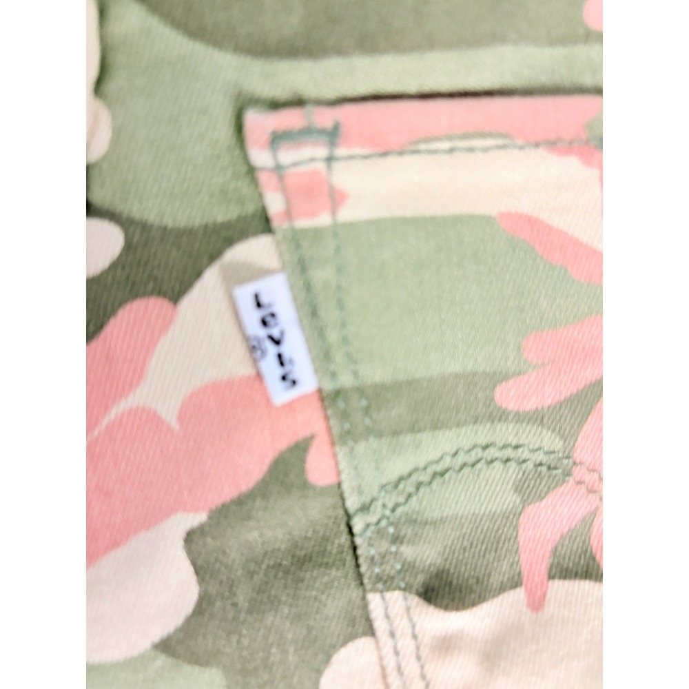 Levis 721 High Rise Skinny Jeans Womens 28 Pink Green Camo Camouflage Denim - Picture 14 of 15